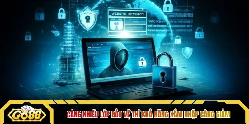 Càng nhiều lớp bảo vệ thì khả năng xâm nhập càng giảm